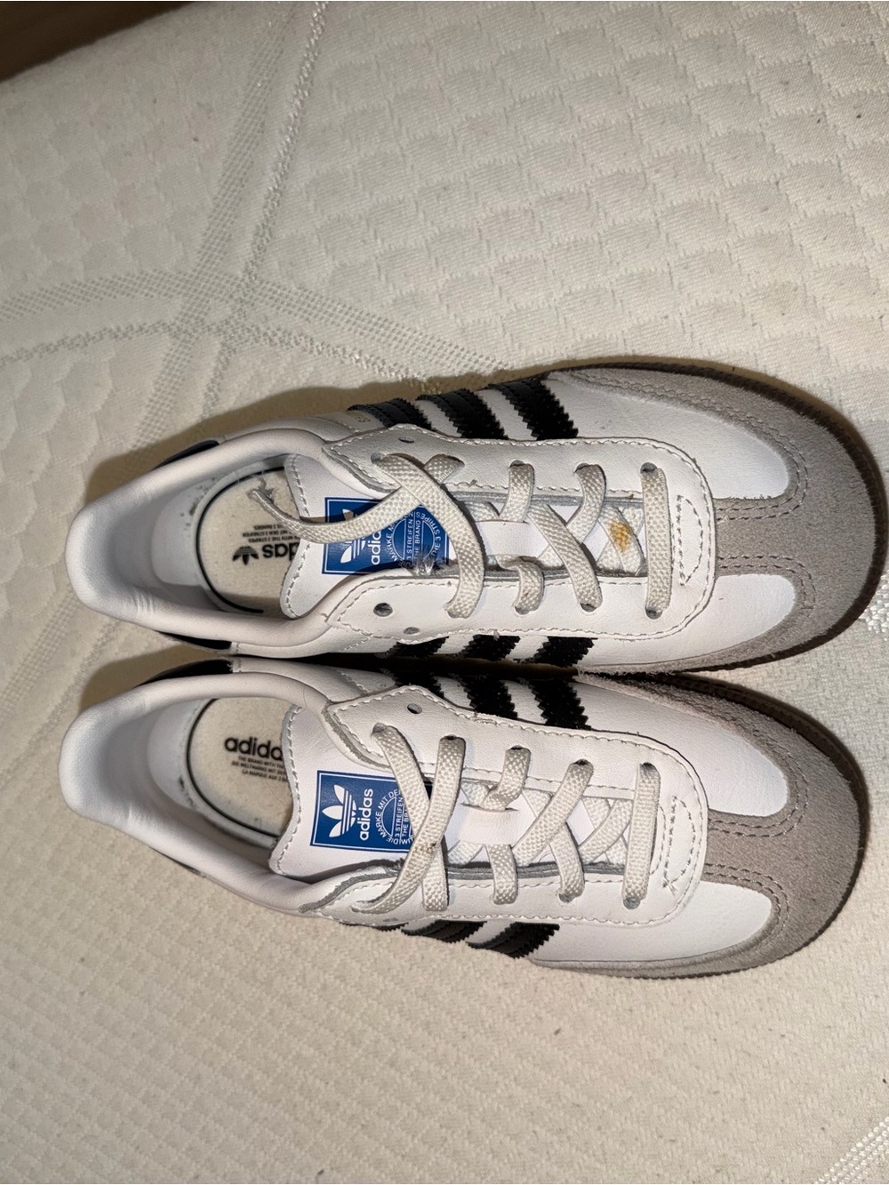 adidas Kids White, Black & Gray Samba Retro Sneakers